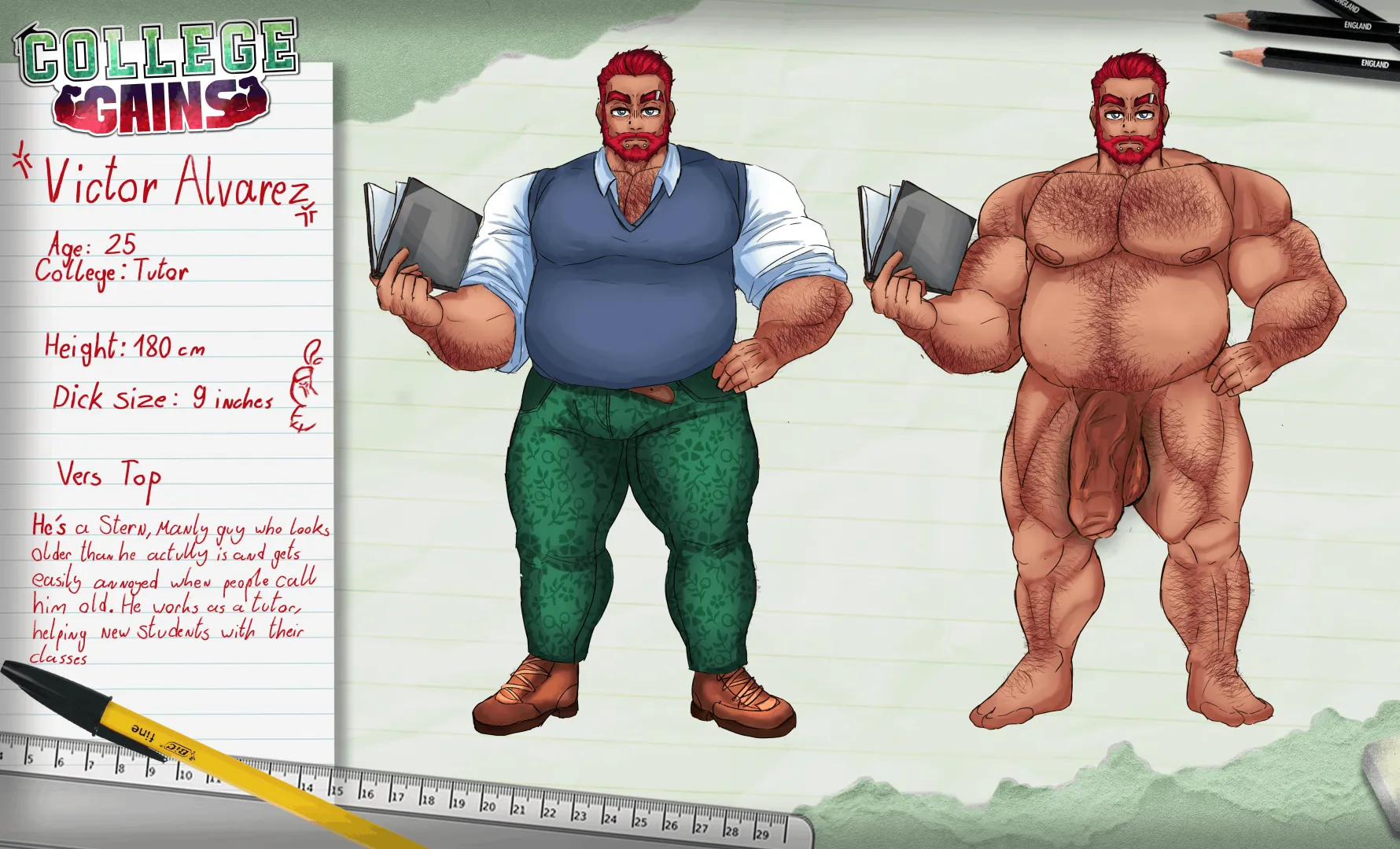 Cock/Muscle growth Visual Novel Lover Chubby guy