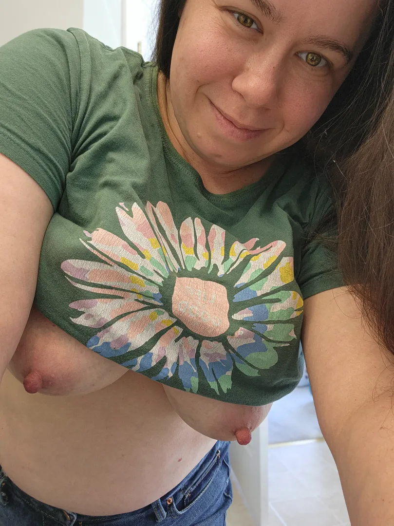 Just an average girl showing off her nipples