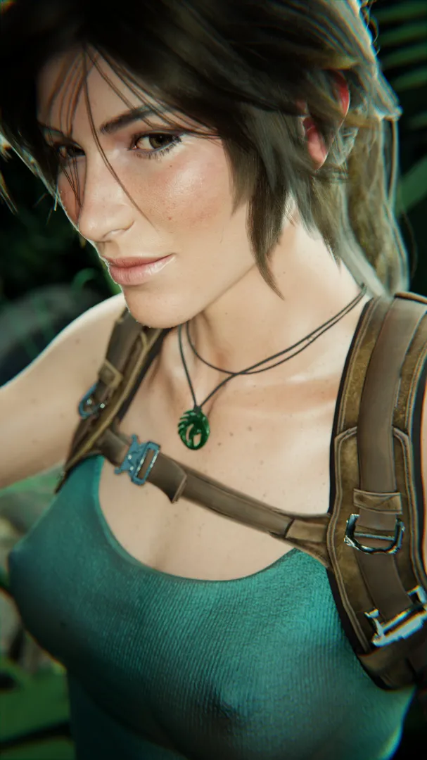 Lara takes a quick sweaty selfie (Vice3D)