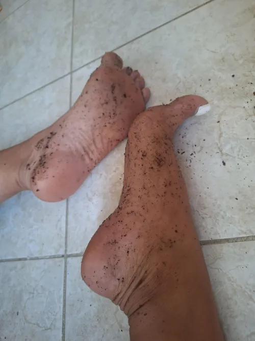 My feet after pampering the garden
