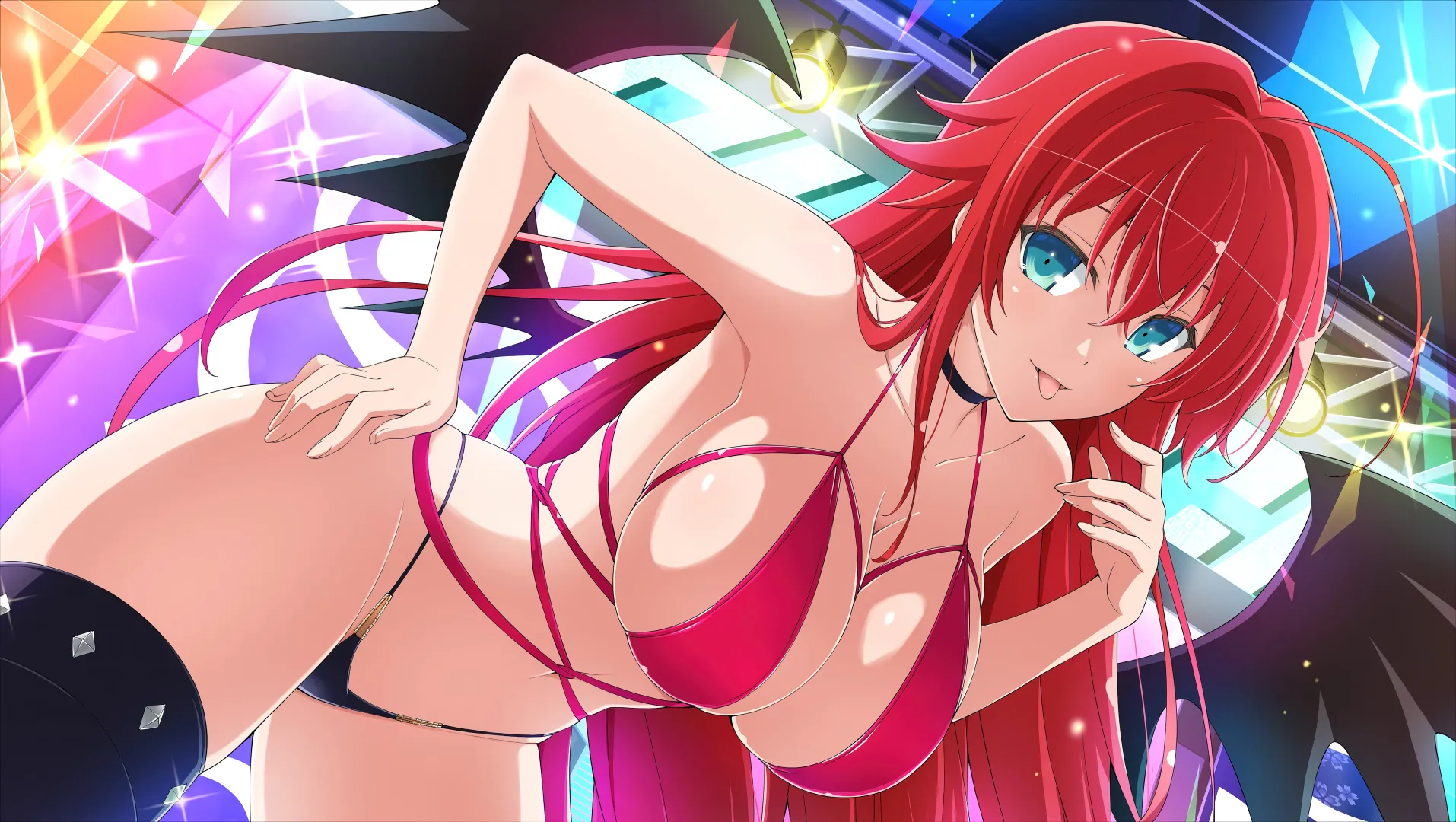 Rias - Downblouse at a concert [Senran Kagura New Link x High School DxD] (5120x2880)