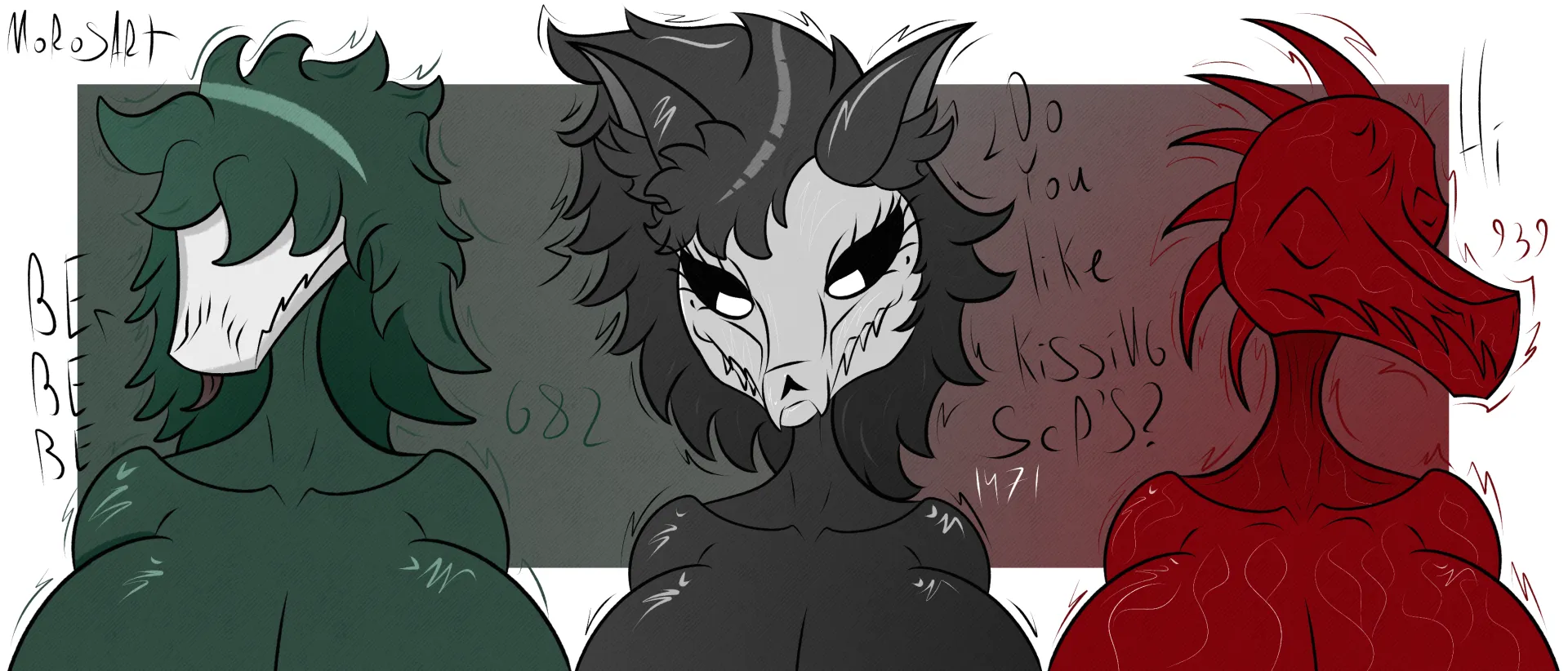 scp 682 scp 1471 scp 939 at the exit (morosart)