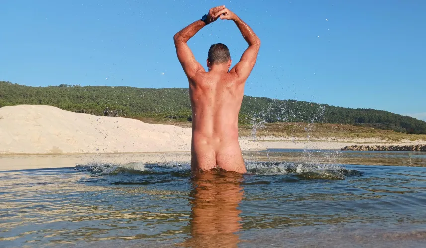 Sunny nude beach & sunbath