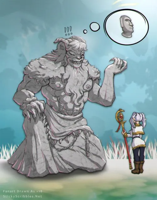 [Inanimate] Frieren and Qual Statue By StickyScribbles