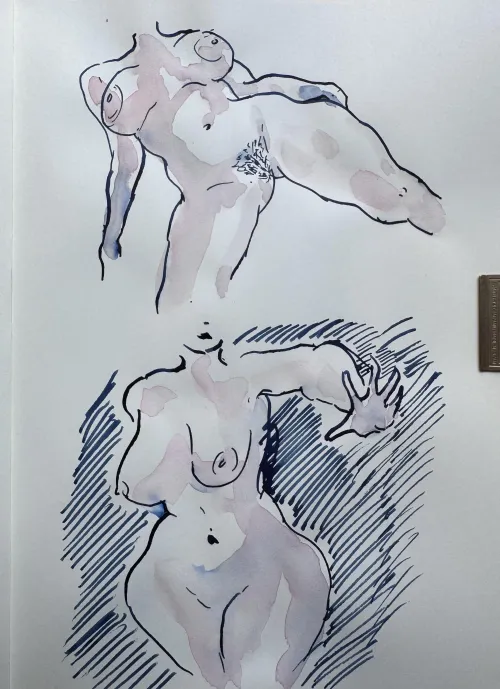 Sketches, watercolor by me