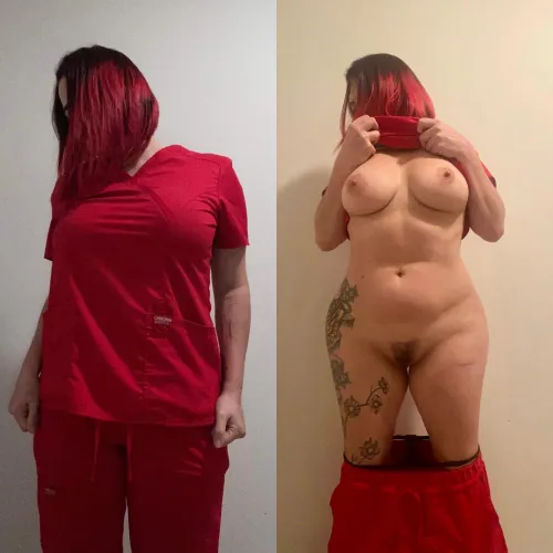 The scrubs hide all my good curves!