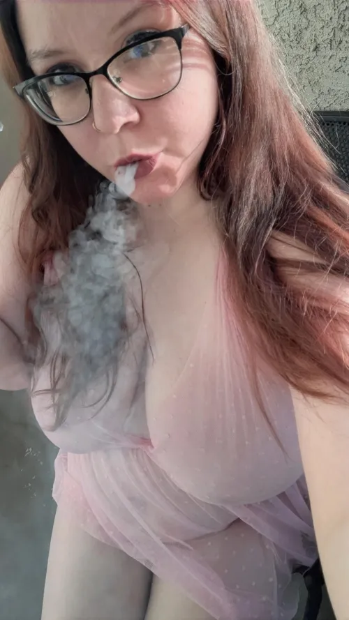 Filmed a smoking sesh today in my pink lingerie 