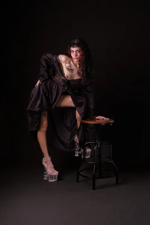 Luna in moody lighting