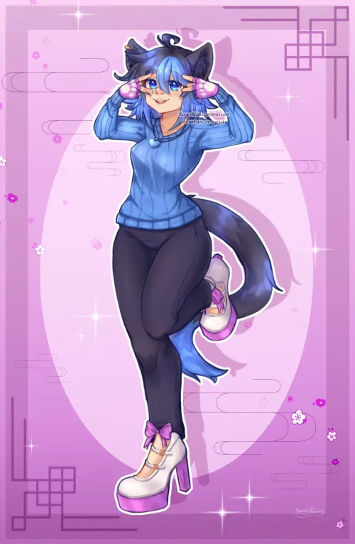 She really likes blue! [Original]