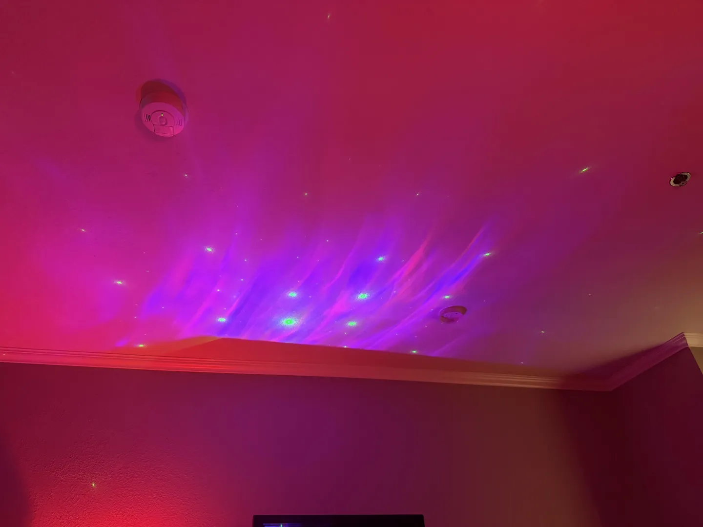 Since we’re posting room pics of beds, here’s the ceiling lights from a spontaneous Saturday morning visit.