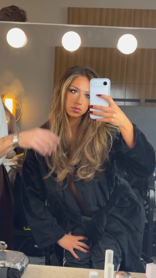 Tate McRae getting ready for the Grammys IG 2/1/2026