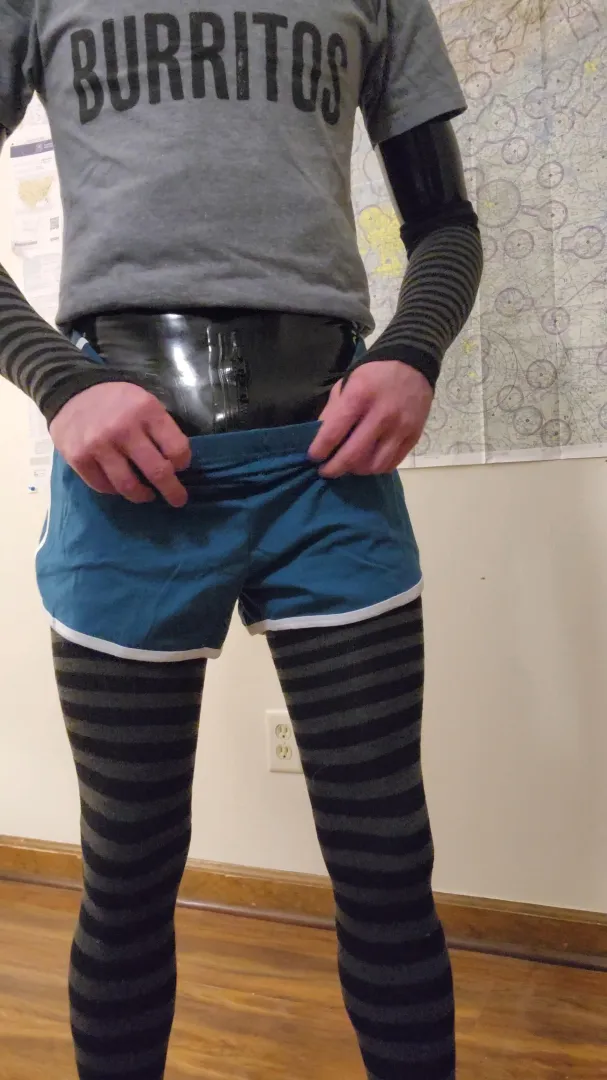 Teasing my Crush with His Favourite Outfit Over Top of My Catsuit