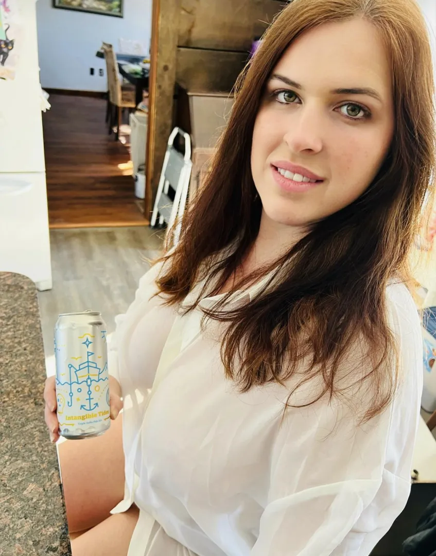 Drinking a DIPA from Burlington Beer Company out of the 802.