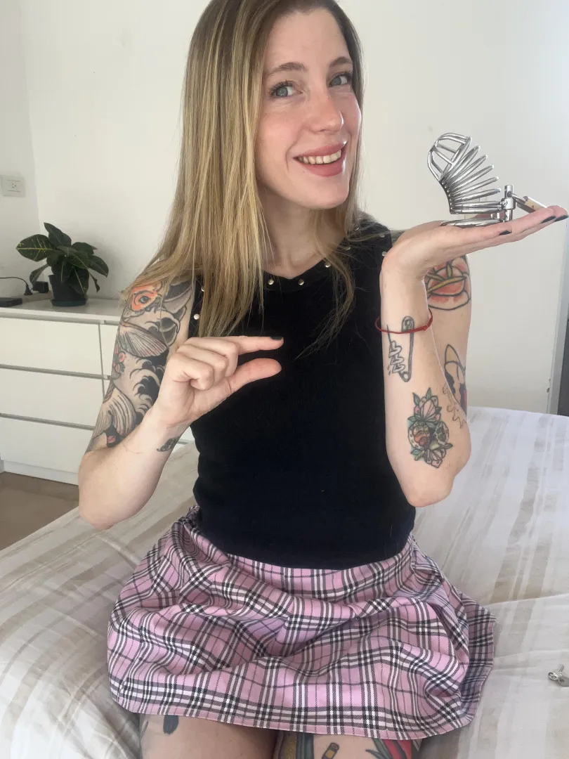 Let’s have some fun after caging your useless clit