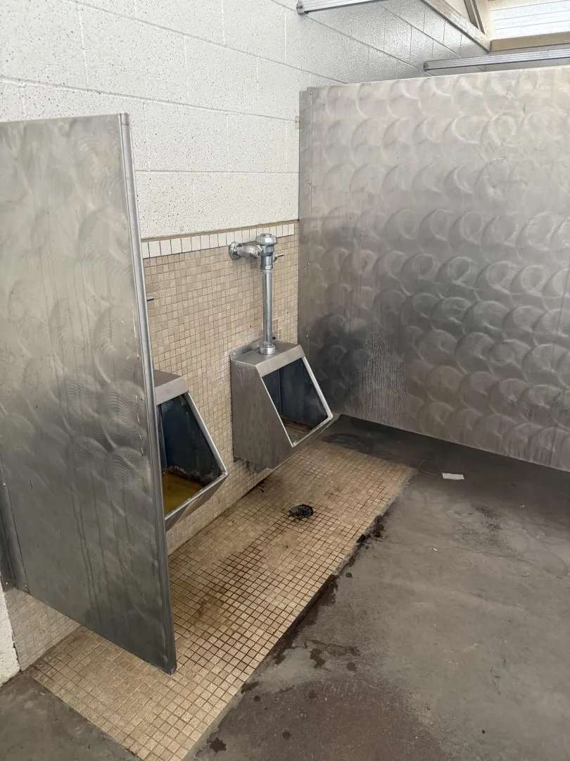 Urinals at my university, near the garden/outdoor field area.