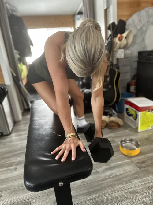 Working out at the cabin