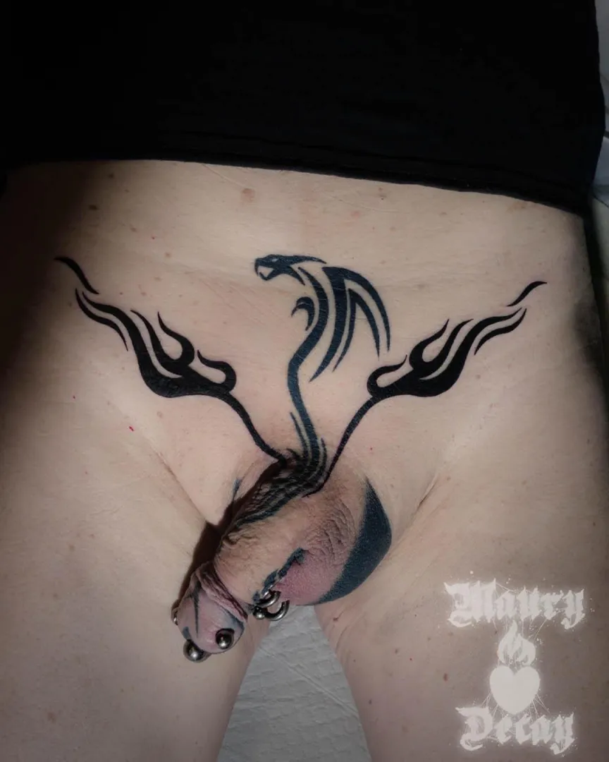 Fresh blackwork flames and healed everything else 