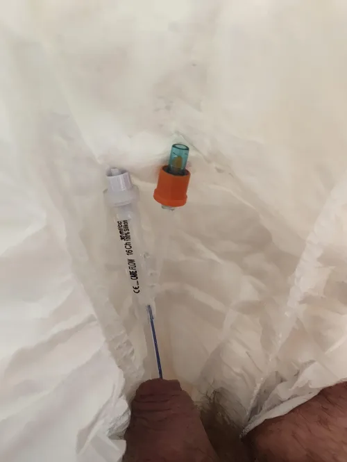 Lazy Sunday with catheter and daiper