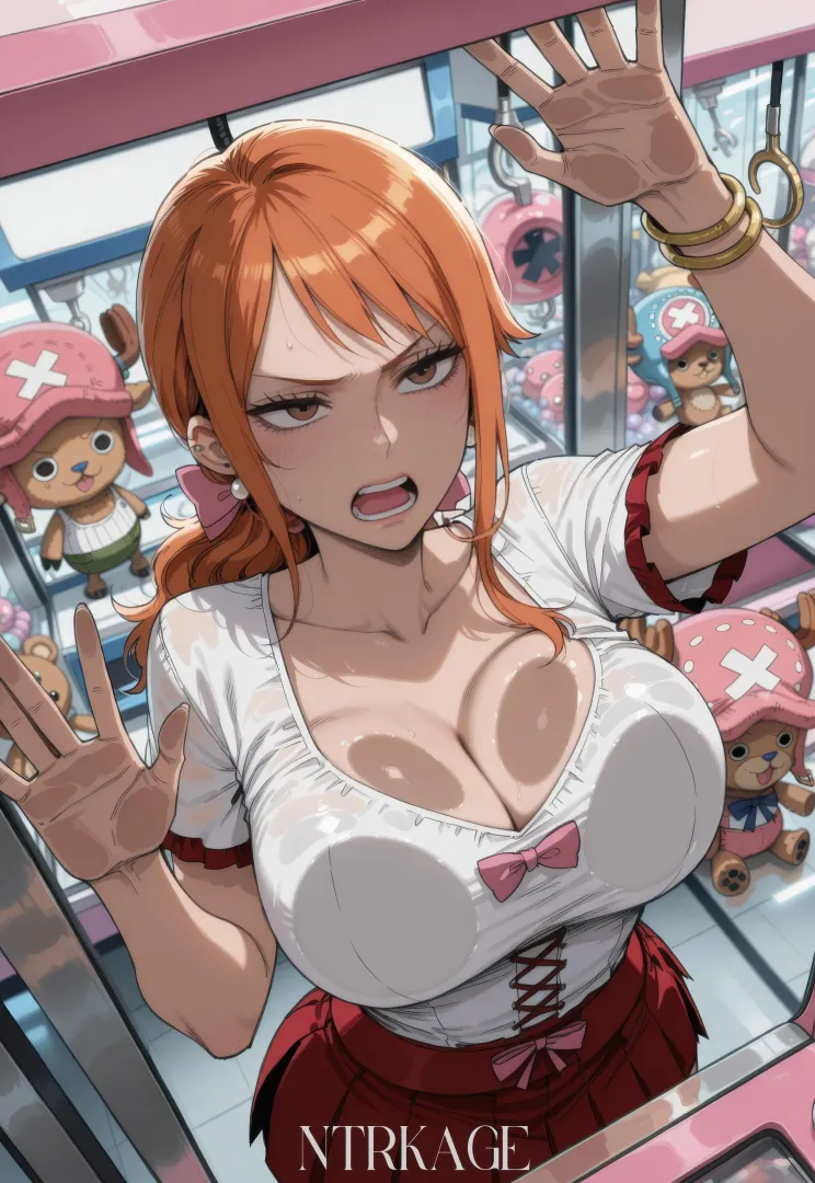 Somebody help her out of  the Claw machine