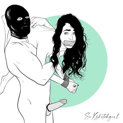 Tape gagged (by Sexsketchgirl)