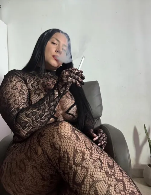 I like watching you from above while I smoke and you lick my feet.