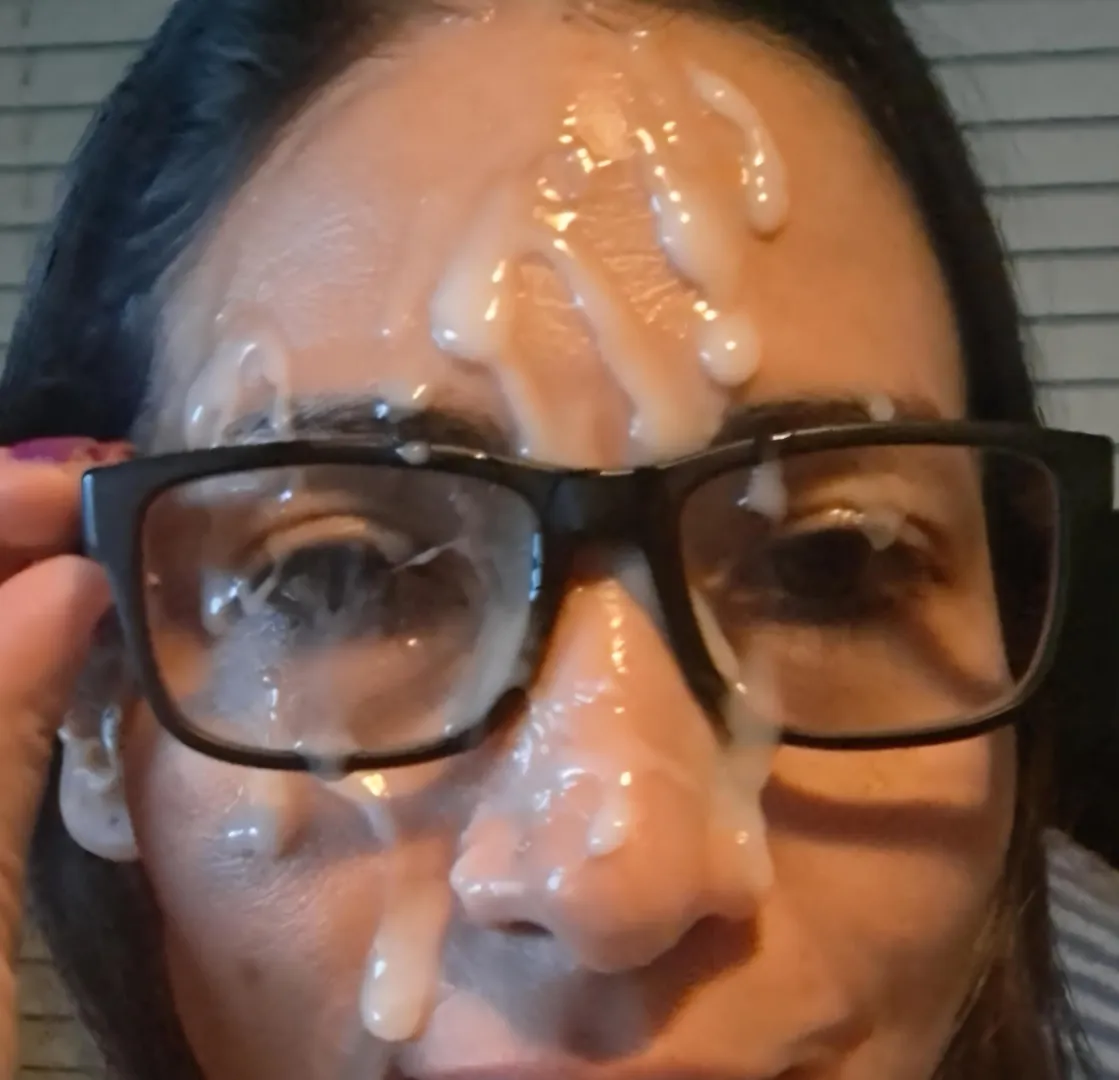 Nut All Over Her Face And Glasses