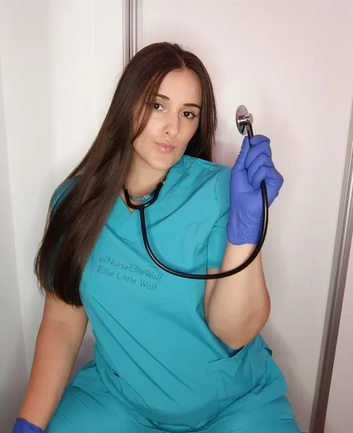 Stethoscope around my neck and I'm literally dripping.. come listen to how wet med-school pussy sounds
