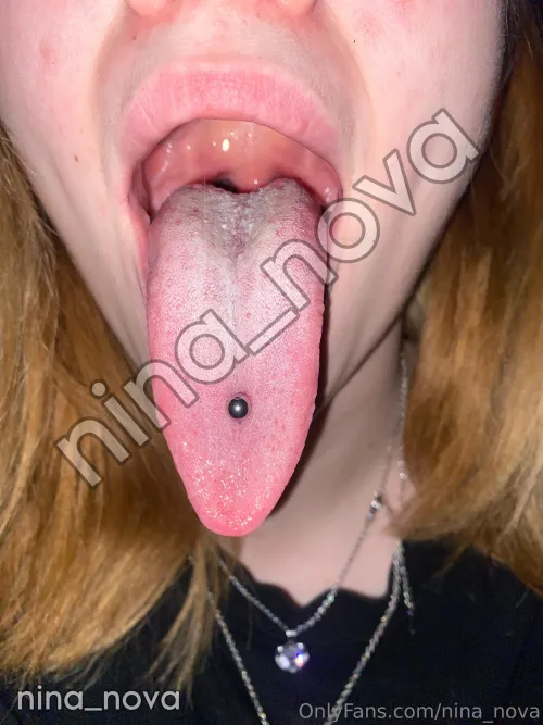 Would you like to cum on such a hot tongue?
