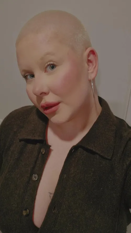 Blonde buzzcut with bleached brows for a change