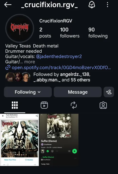 Crucifxion insta page