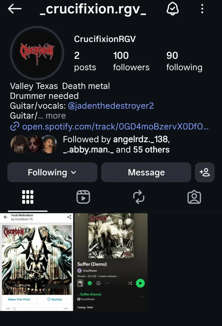 Crucifxion insta page