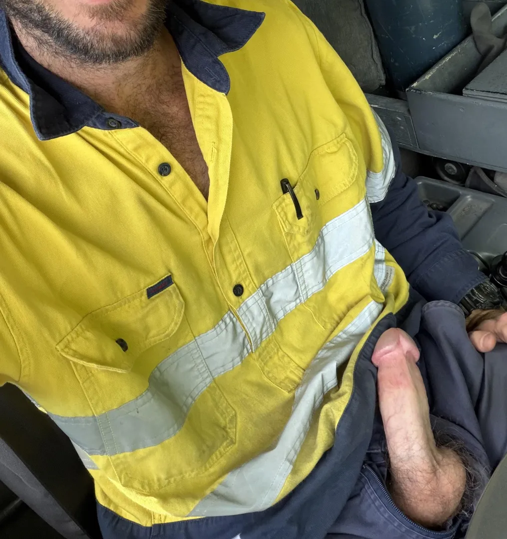 Hard and horny while at work couldn’t keep it in.