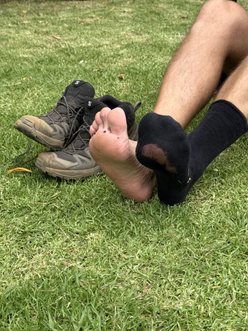 Hiking: 1, Socks: 0. The trail was merciless today