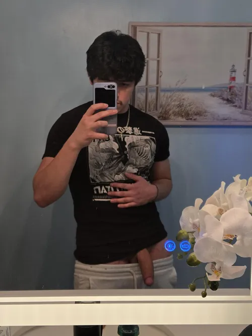 (20) underneath my grey sweatpants