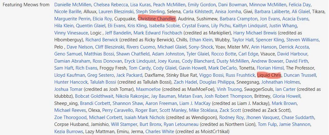 Christine AND Liquid Chris voiced meows in mewgenics