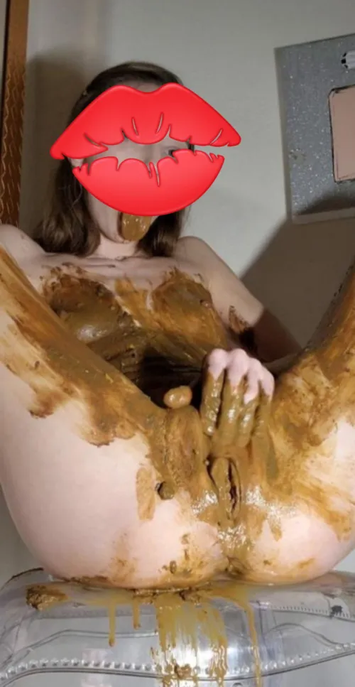 Daddy I was pushing so hard trying to poop  on him :) Rn