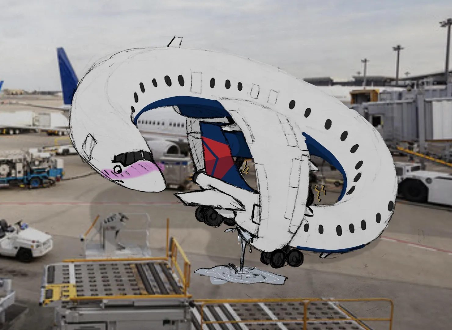 [A]irplane omorashi (art by me)