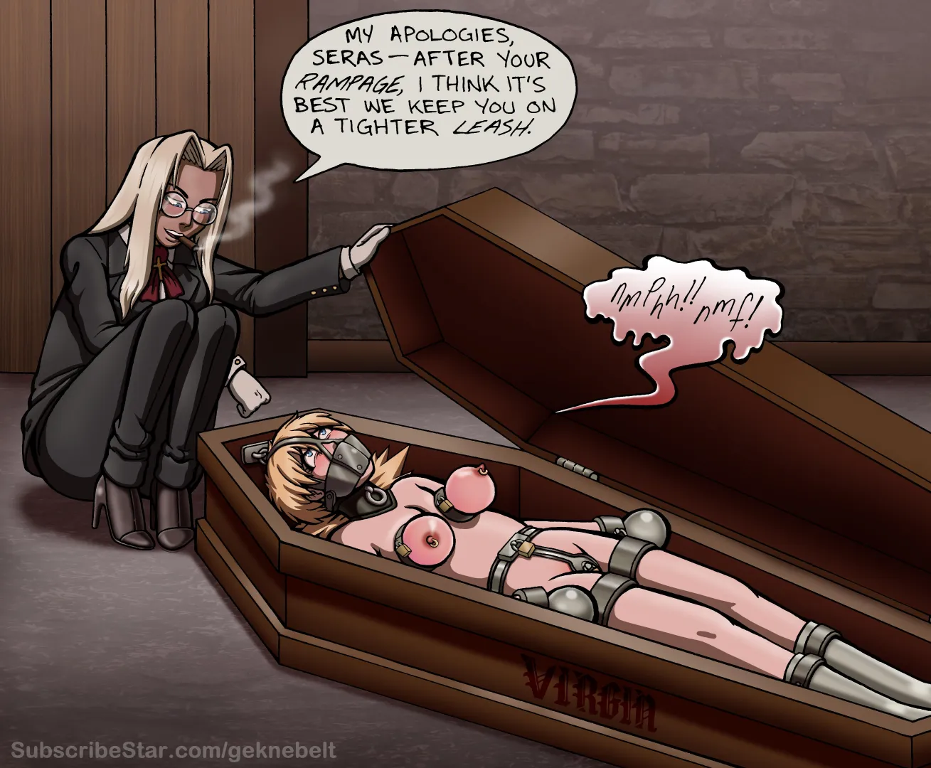 Chastity slave sealed away (Geknebelt)