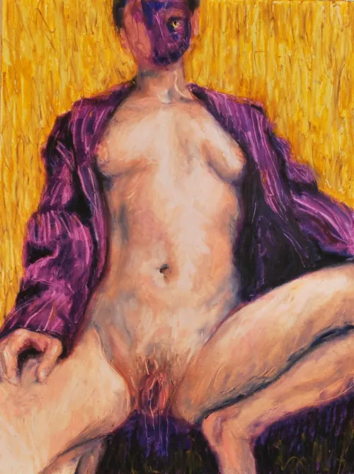 Disrobed, Oil pastel