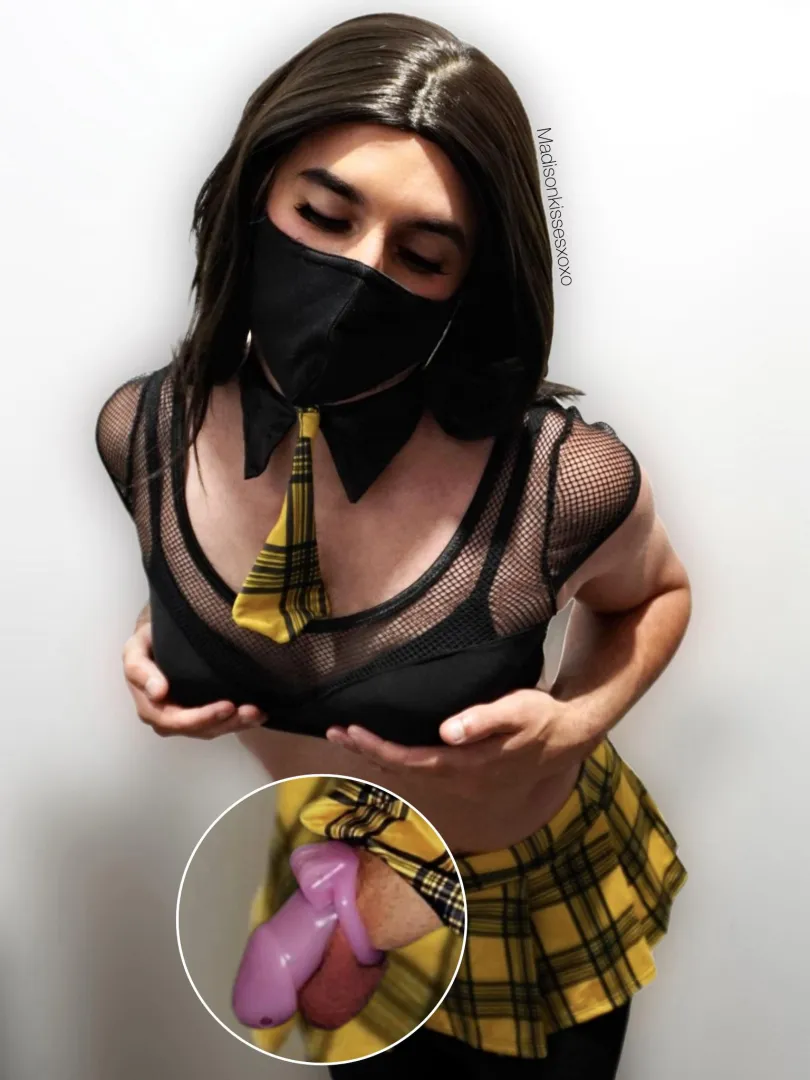 Excited & nervous for my first day as a sissy schoolgirl! Do you think the uniform suits me? xoxo