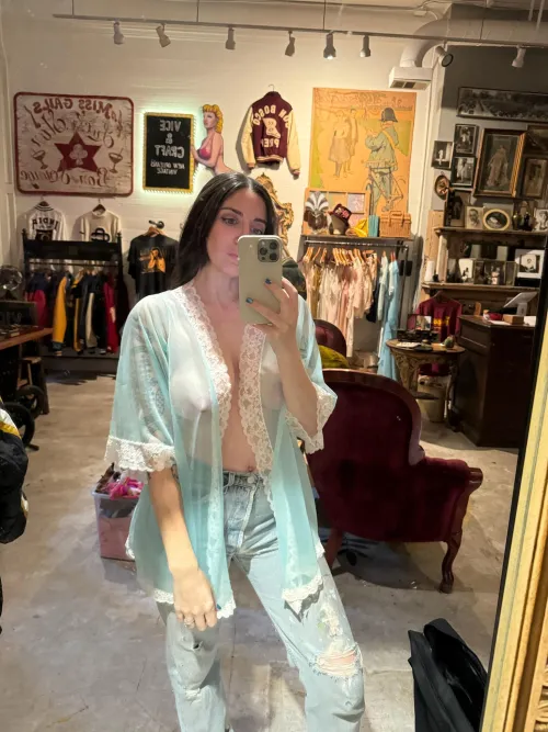 Was dared to wear this around the vintage store