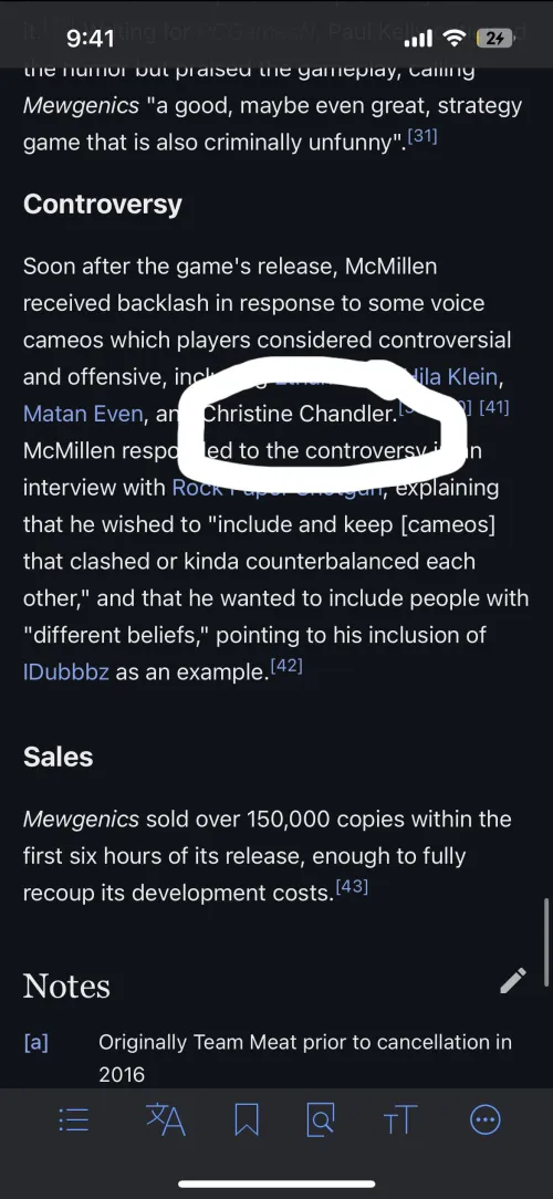 Chris finally mentioned on Wikipedia. This will probably be removed soon
