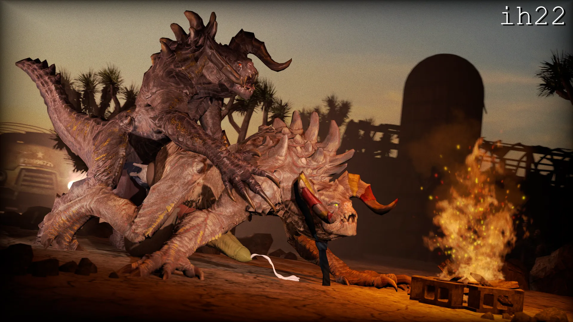 Deathclaw mating photography [MM] (ihavetwotwo)