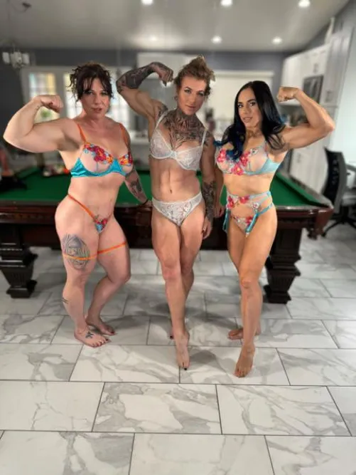 Do our muscles look good with our lingerie? (oc)