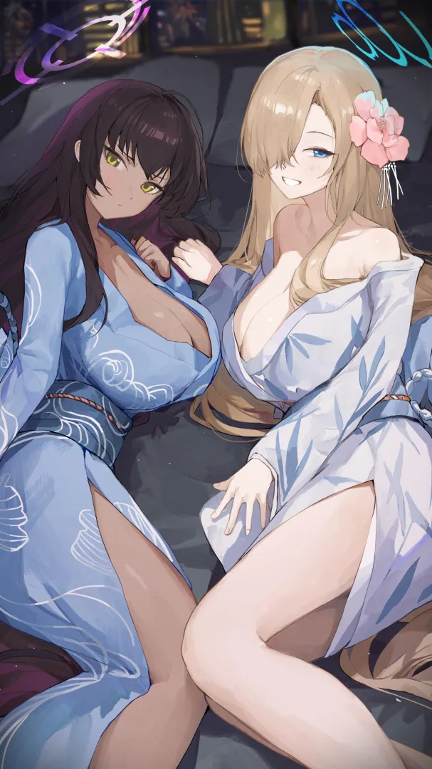 Karin and Asuna in kimonos (jianjia)
