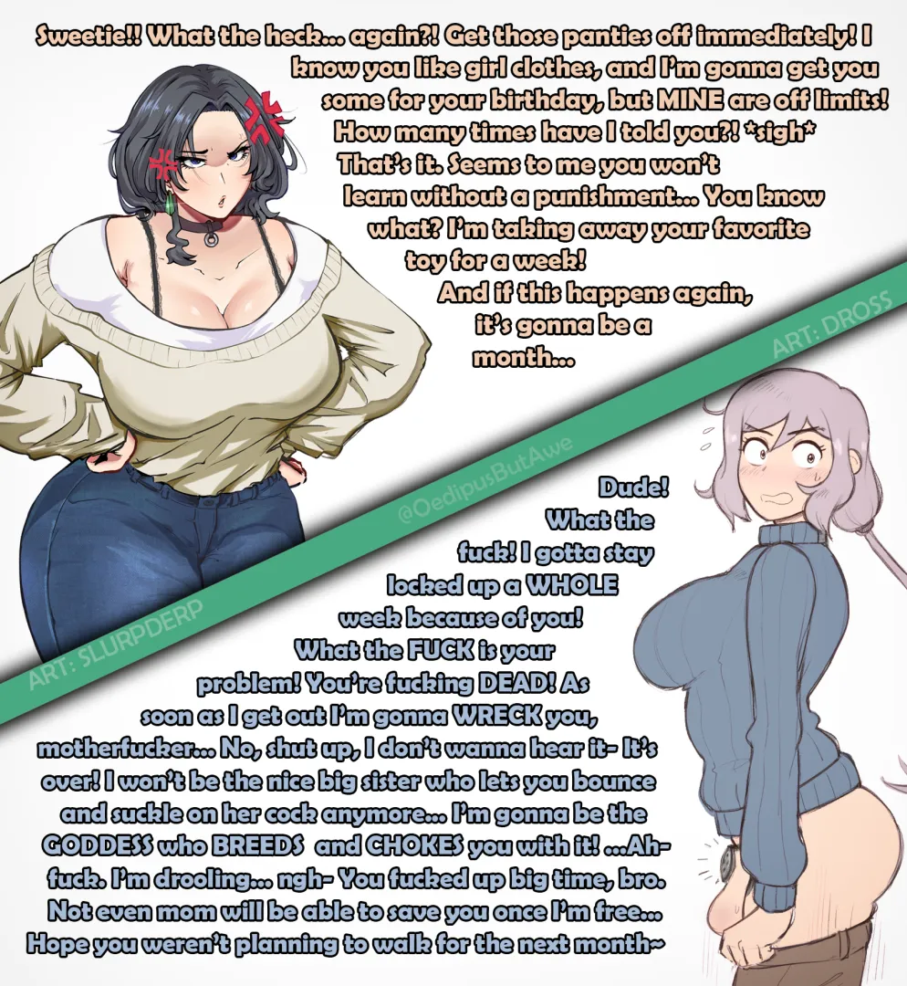 Mom punishes you... or does she? [Commission] [Sister] [Futa chastity]