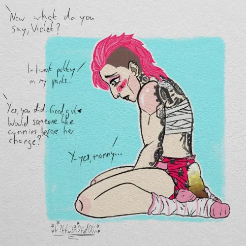 Vi being a good girl (art by me)