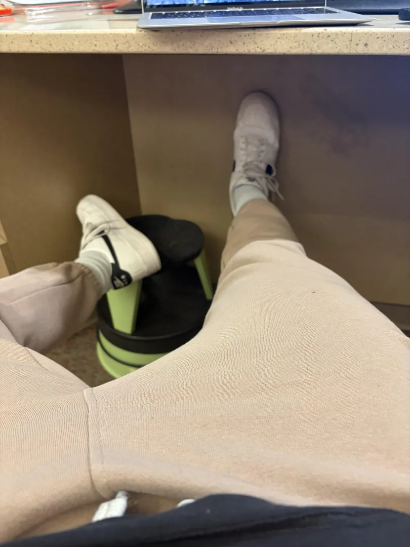 I never know what to put my shoes up on when I’m at work 