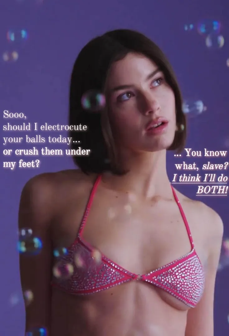 Miss Gracie ponders the fate of your balls... (No ImageFap)