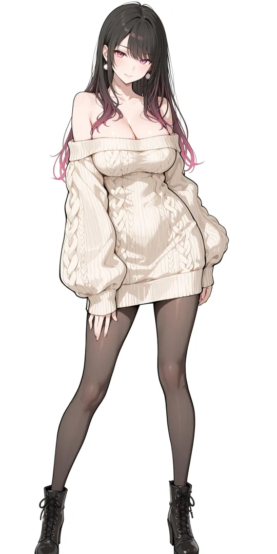 Off-Shoulder Sweater & Tights